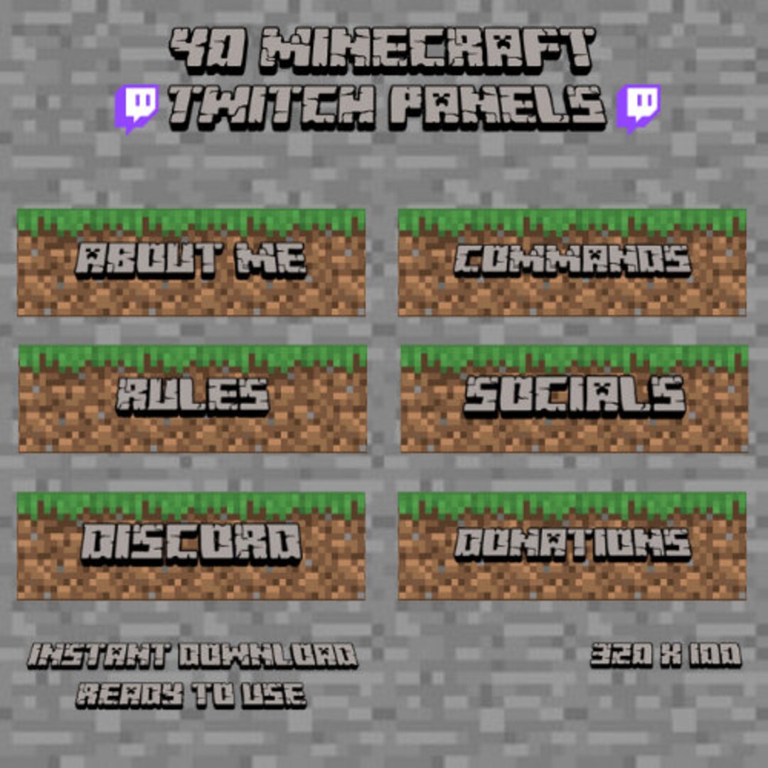 40 Minecraft Grass Twitch Panels - Etsy