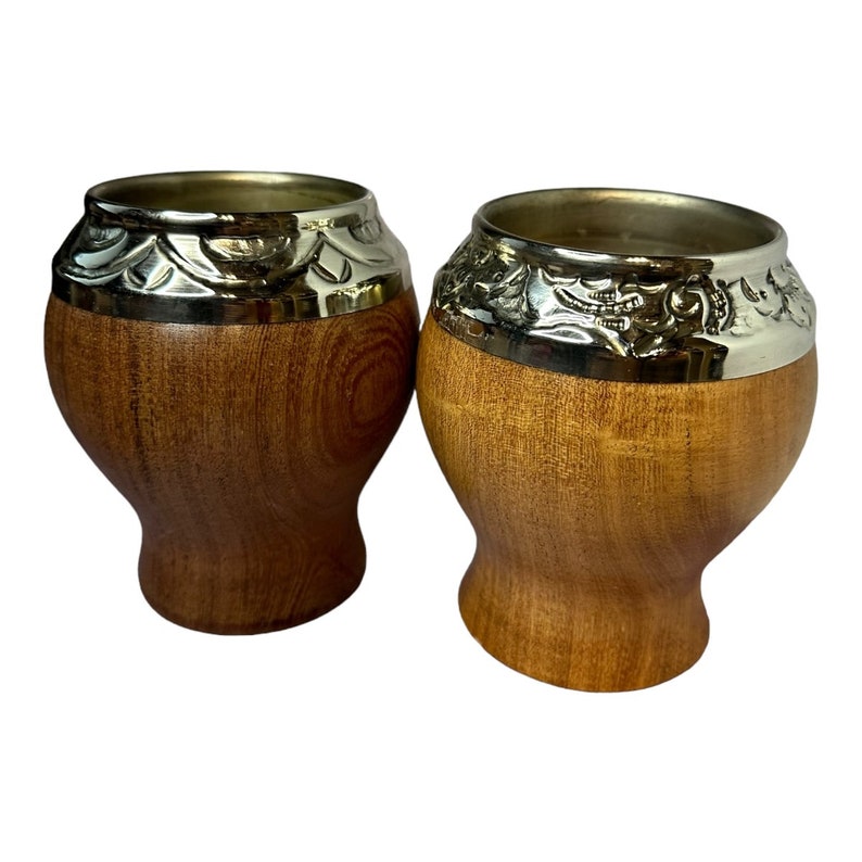 Carob Wood Mate With Handcarved Nickel Silver Details, Includes Nickel