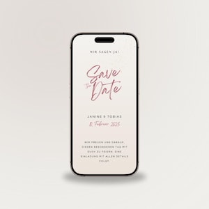 digitale save the Date Karte | save the date | digitale Einladungskarte | mobile Karte | Hochzeit