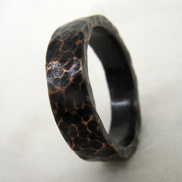 Hammered Copper Unisex Band Ring-SPECIAL ORDER FOR ALISSA