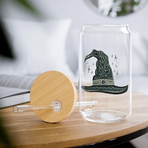 McGonagall Witch Hat Glass Tumbler: Goblincore Boho Decor
