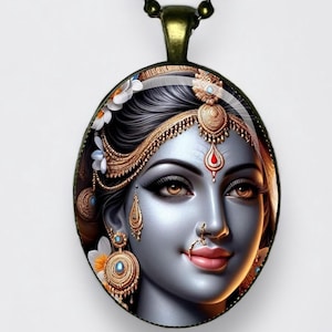 Collana Kali Ciondolo Kalika Yoga Ohm Mahakali Amuleto Yoga Dea Madre; Dea del Tempo, Cambiamento, Creazione, Potere, Distruzione e Morte