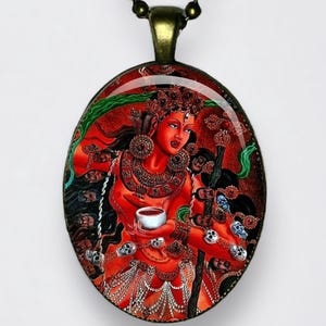 Collana Vajrayogini Vajra Buddha Ciondolo Buddismo Meditazione Loto Om Chakra Dakini Amuleto Yoga Mantra