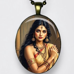 Collana Draupadi Krishnā Panchali e ciondolo Yajnaseni Lei è la moglie dei cinque Pandava Yudhishthira, Bhima, Arjuna, Nakula e Sahadeva