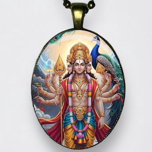 Kartikeya Murugan Pendant: Hindu God of War Amulet