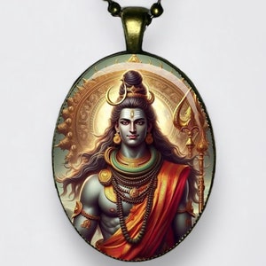 Collana di Shiva Mahadeva Hara Meditazione Loto Yoga Amuleto Dio della Distruzione Dio del Tempo Signore degli Yogi Il Danzatore Cosmico Patrono dello Yoga Om