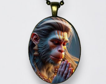 Hanuman Pendant Necklace: Maruti, Bajrangabali, Anjaneya - God of Strength