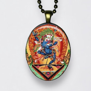 Collana Simhamukha Senge Dongma Buddha Ciondolo Buddismo Volto di leone Dakini Meditazione Lotus Om Chakra Guhyajnana Dakini Amuleto Yoga