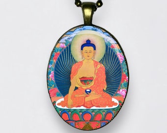 Boeddha-hanger: Siddhartha Gautama, lotusamulet (30 x 40 mm)