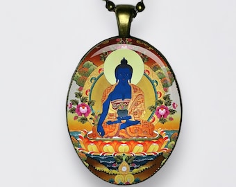 Medicijn-boeddhaketting: genezend amulet, hanger lotuschakra