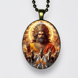 Collana Surya Aditya Arka Bhanu Savitr Pushan Ravi Martanda Mitra Bhaskara Prabhakara Kathiravan Amuleto Dio del Sole Sovrano dei Pianeti