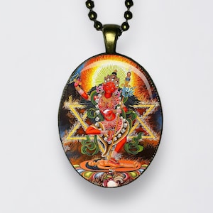 Collana Tara Rossa, ciondolo Buddha Ārya Tārā, Buddismo, Jetsün Dölma, Meditazione, Loto, Om, Chakra, Dakini, Amuleto, Yoga, Mantra