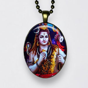 Collana di Shiva Mahadeva Hara Meditazione Loto Yoga Amuleto Dio della Distruzione Dio del Tempo Signore degli Yogi Il Danzatore Cosmico Patrono dello Yoga Om