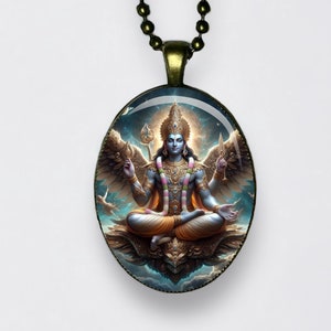Collana Garuda e Vishnu Ciondolo Narayana Hari Amuleto di Meditazione Dio della Conservazione Dio del Tempo Il Protettore del Bene Donatore di Karma