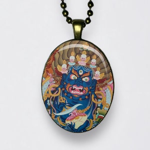 Collana Mahakala Dàhēitiān Daeheukcheon Buddha Ciondolo Loto Buddismo Dio del Tempo, Maya, Creazione, Distruzione e Potere Amuleto Dakini Ohm