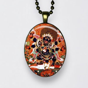 Collana Mahakala Dàhēitiān Daeheukcheon Buddha Ciondolo Buddismo Dio del Tempo, Maya, Creazione, Distruzione e Potere Amuleto Dakini Yoga Om