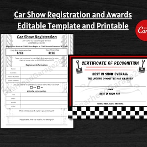 Sjabloon autoshow, autoshow, deelnameformulier autoshow, voertuigregistratie, autoshowprijzen, autoshowcertificaat, autoshowprijssjabloon