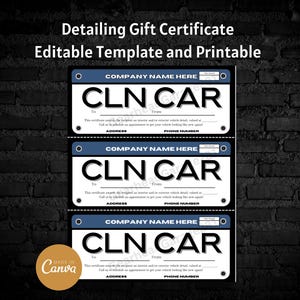 Car Detailing Gift Certificate Template: Mobile Auto Business (Canva)