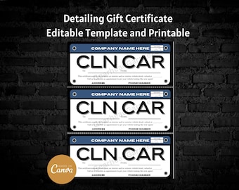 カーディテーリングギフト券テンプレート：モバイル自動車ビジネス（Canva）