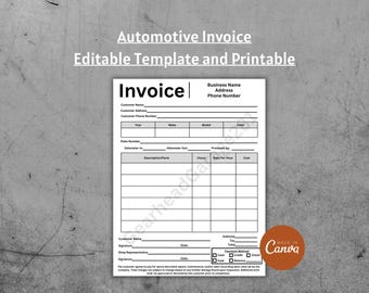Auto Repair Invoice Template: Customizable Automotive Form (Canva)