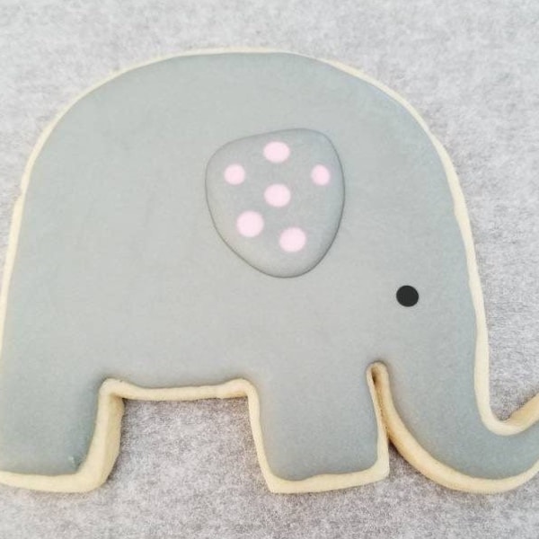 Elephant Baby Shower Cookies Girl Etsy