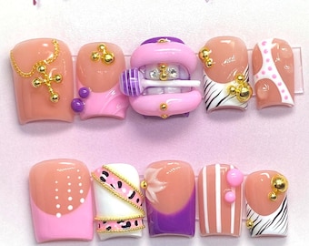 Y2K Press Ons | Baddie Big 3D Lip Press On Nails