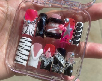 Baddie Big 3D Lip Press On Nails, Y2K Nails