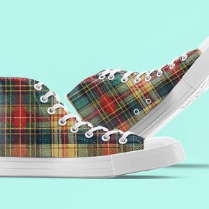Tartan Design Women's High Top Sneakers