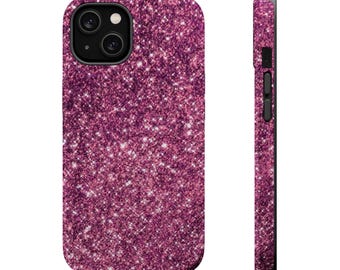 Roze sprankelende magnetische stevige hoesjes, glamoureuze telefoonaccessoires, stijlvolle hoesjes voor tieners, unieke cadeaus voor haar, trendy hoesjes