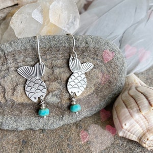 Tiny Fish Earrings, Handmade Fish Earrings, Fish Earrings, Silver Fish, Little Fish