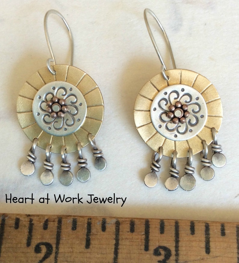 Mixed Metal Mandala Earrings