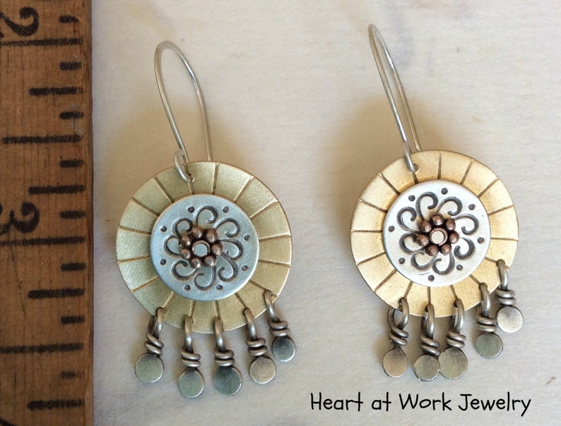 Mixed Metal Mandala Earrings