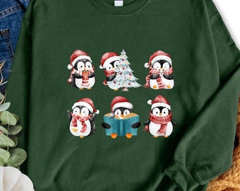 クリスマスペンギンスウェットシャツ かわいいペンギンのクリスマスセーター クリスマスペンギン愛好家シャツ クリスマスギフト 動物愛好家ギフト メリーペンギンシャツ