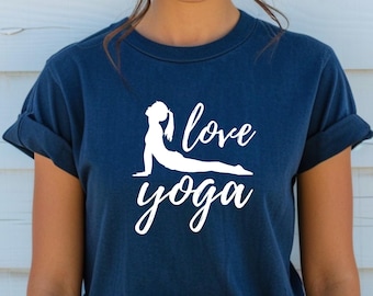 Yoga Shirt Love Yoga Graphic Tee Relaxed Fit Cotton Top