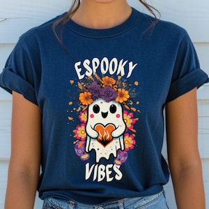 Espooky Vibes Shirt Spanish Halloween Shirt Mexican Halloween Shirt Hispanic Halloween Shirt Ghost shirt Sugar Skull Spooky Vibes Shirt Boo