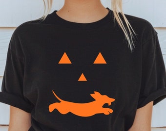 Dackel Halloween Shirt Dackel Kürbis Shirt Dackel Hund Kürbis Hund Mama Shirt Dackel Doxie Mutter Hunde-Liebhaber-Shirt Hundebesitzer Geschenk