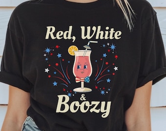 Red White and Boozy Shirt 4th of July Shirt Independence Day America Shirt Funny USA Tee Patriotic Shirt Funny 4th of July Drinking Tee
