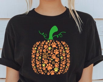 Paw Pumpkin Shirt Paw Print Shirt Halloween Shirt Pumpkin Dog Shirt Dog Pet Pumpkin Halloween Shirt Halloween Sweatshirt Thanksgiving Fall
