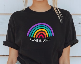 Love is Love T-Shirt Pride Shirt Womens Love is Love Shirt Mens Love is Love Shirt Kindness Shirts LGBTQ Support Tees Gay Pride Shirt LGBT