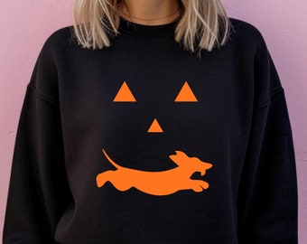 Dachshund Halloween Sweatshirt Dachshund Pumpkin Shirt Wiener dog doxie Pumpkin Dog Mom Dachshund fall Dog mom crewneck Dachshund Doxie mom