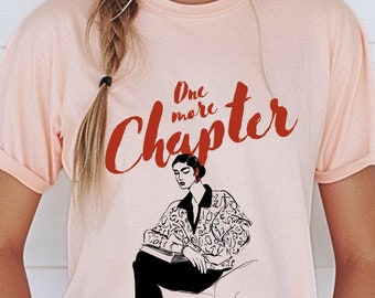 Camiseta One More Chapter, divertida camiseta de lectura de libros, camiseta de libros, regalos de bibliotecaria, camiseta de chica lectora, camiseta de lectura introvertida para mujer, camiseta boho