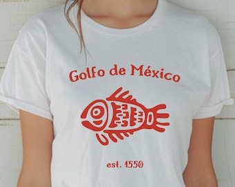 Golfo de Mexico Shirt Aztec Art Gulf of Mexico Shirt Anti Trump Shirt Fish Shirt Gulf Coast Gift Gulf of America Gulf Coast Tee Beach Shirt