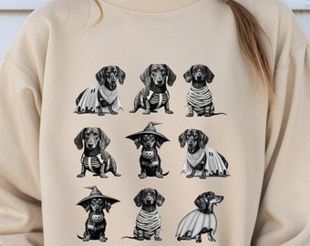 Dachshund Halloween Sweatshirt Dachshund Halloween Wiener dog doxie Dachshund mom Dachshund fall Dog mom crewneck Dachshund Doxie mom Spooky