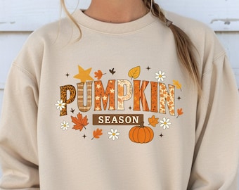 Pumpkin Season Shirt Fall Aesthetic Autumn Leaves Graphic Tee Cozy Halloween Cute Pumpkin Spice Latte Autumn Vibes Thanksgiving Shirt