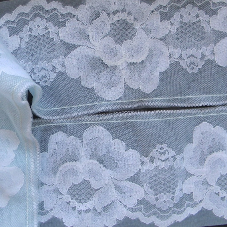 Vintage Lingerie Lace: Aqua Blue Roses, Scalloped Edging - Etsy