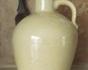 Small Vintage TAN JUG with cork glazed finish 5 1/4 inches tall ~ nice