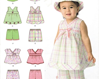 Simplicity pattern 2625 Babies Toddlers summer outfits in sizes XXS, XS, S, M, L complete ~ free shipping