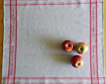 Toalla cuadrada/centro de mesa vintage de CONTINENTAL LINEN SERVICE con etiqueta ~ Bélgica