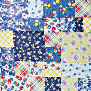 Colorful QUILT TOP cotton prints 38&quot; x 44.5&quot; crib or first little toddler bed