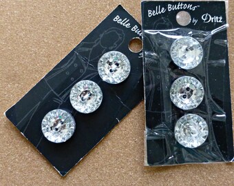 Dos tarjetas de botones brillantes, seis en total ~ Belle Buttons de Dritz